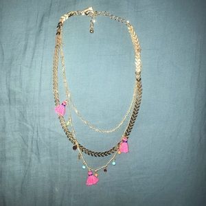 INC Gold three layer necklace